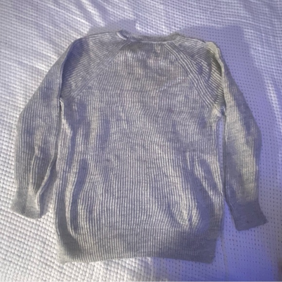 Loft Sweater Crew Womens Size Medium M Jewel Neckline Cotton Gray Grey Shirt - Picture 3 of 4